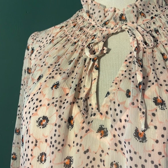 Daisy Ruffle Tie Neck Blouse loft - Picture 7 of 11